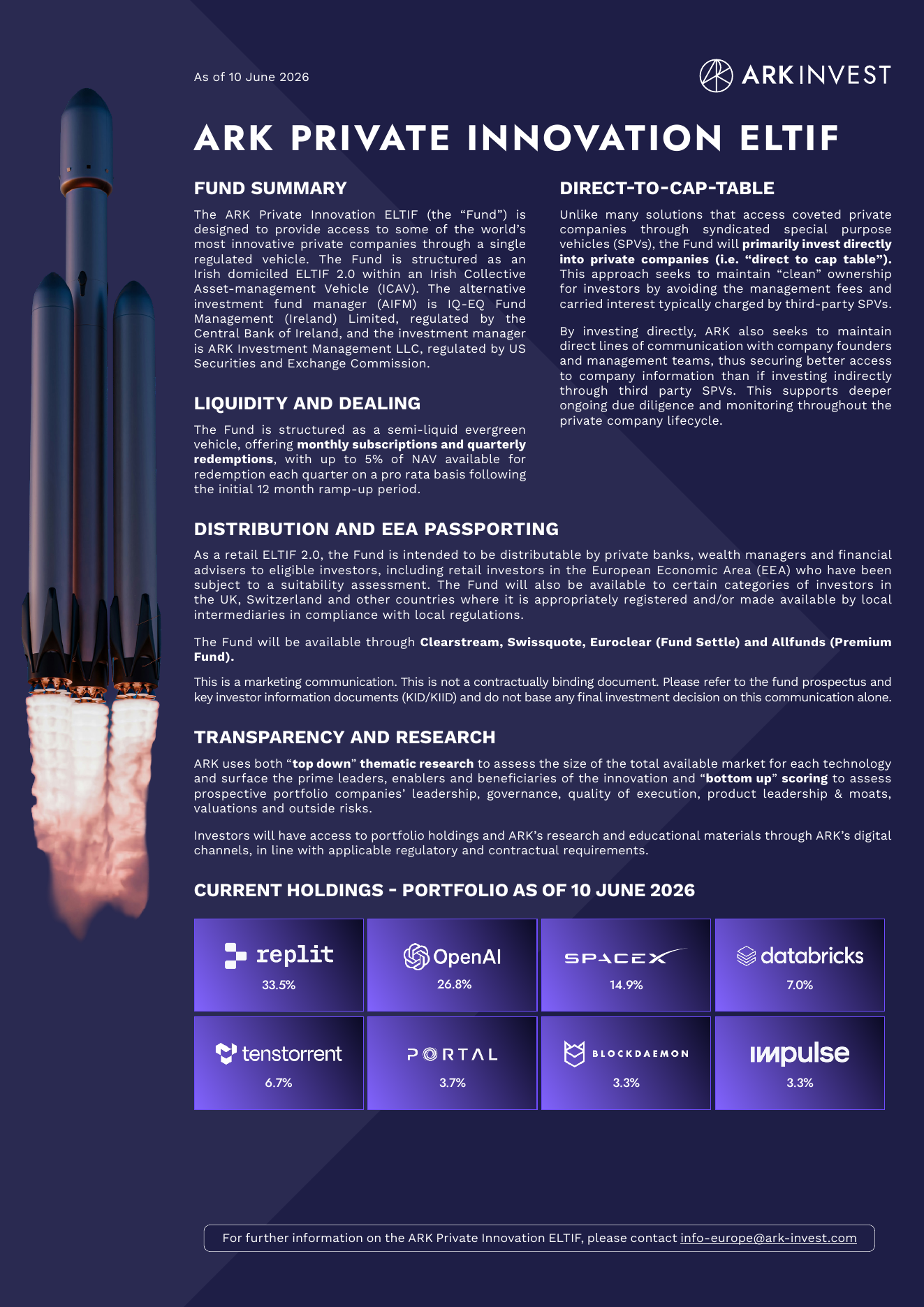 ARK Private Innovation ELTIF factsheet page 2